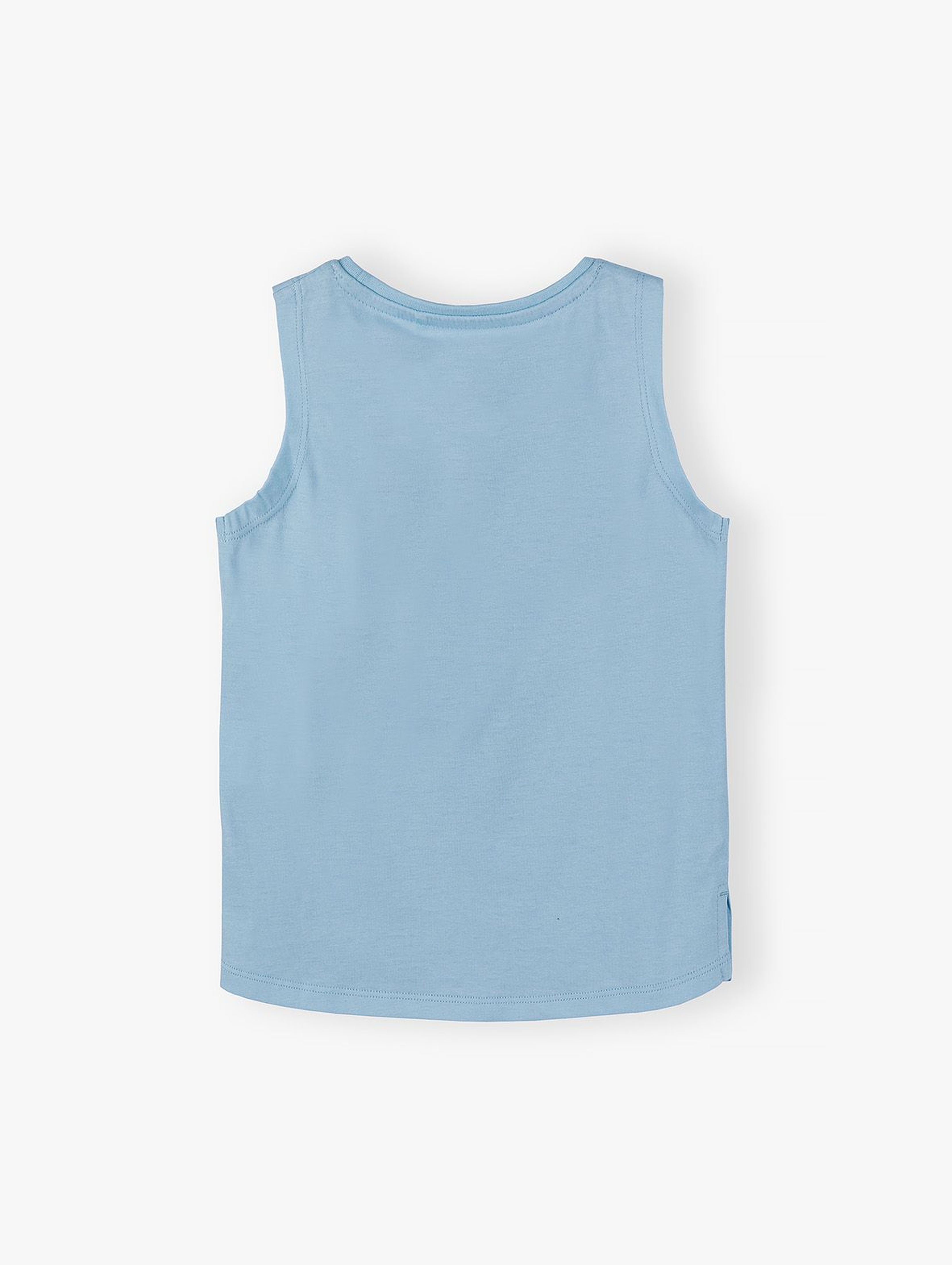 Dzianinowy T-shirt dziewczęcy - niebieski