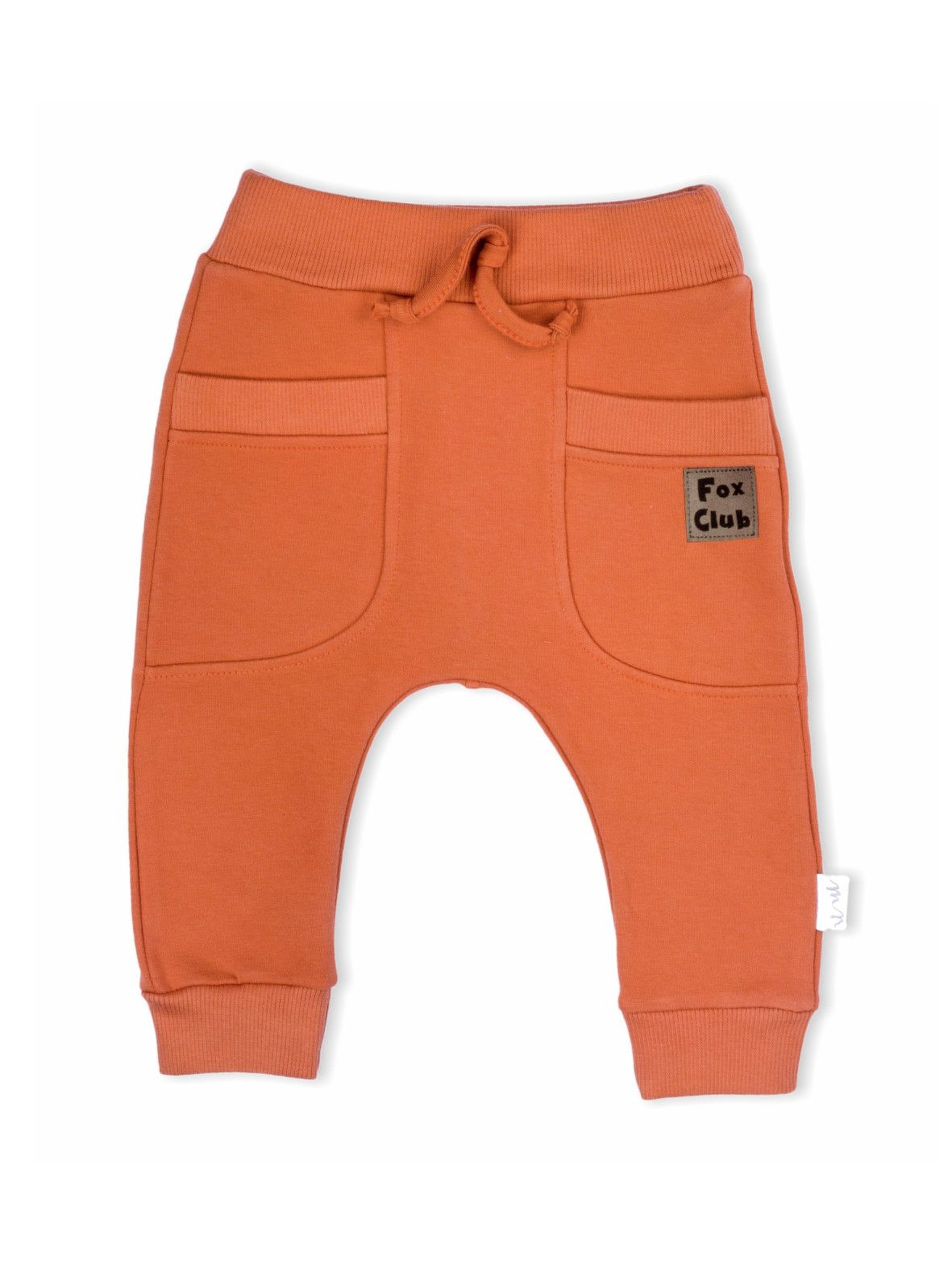 Spodnie dresowe niemowlęce Fox Club -pomarańczowe