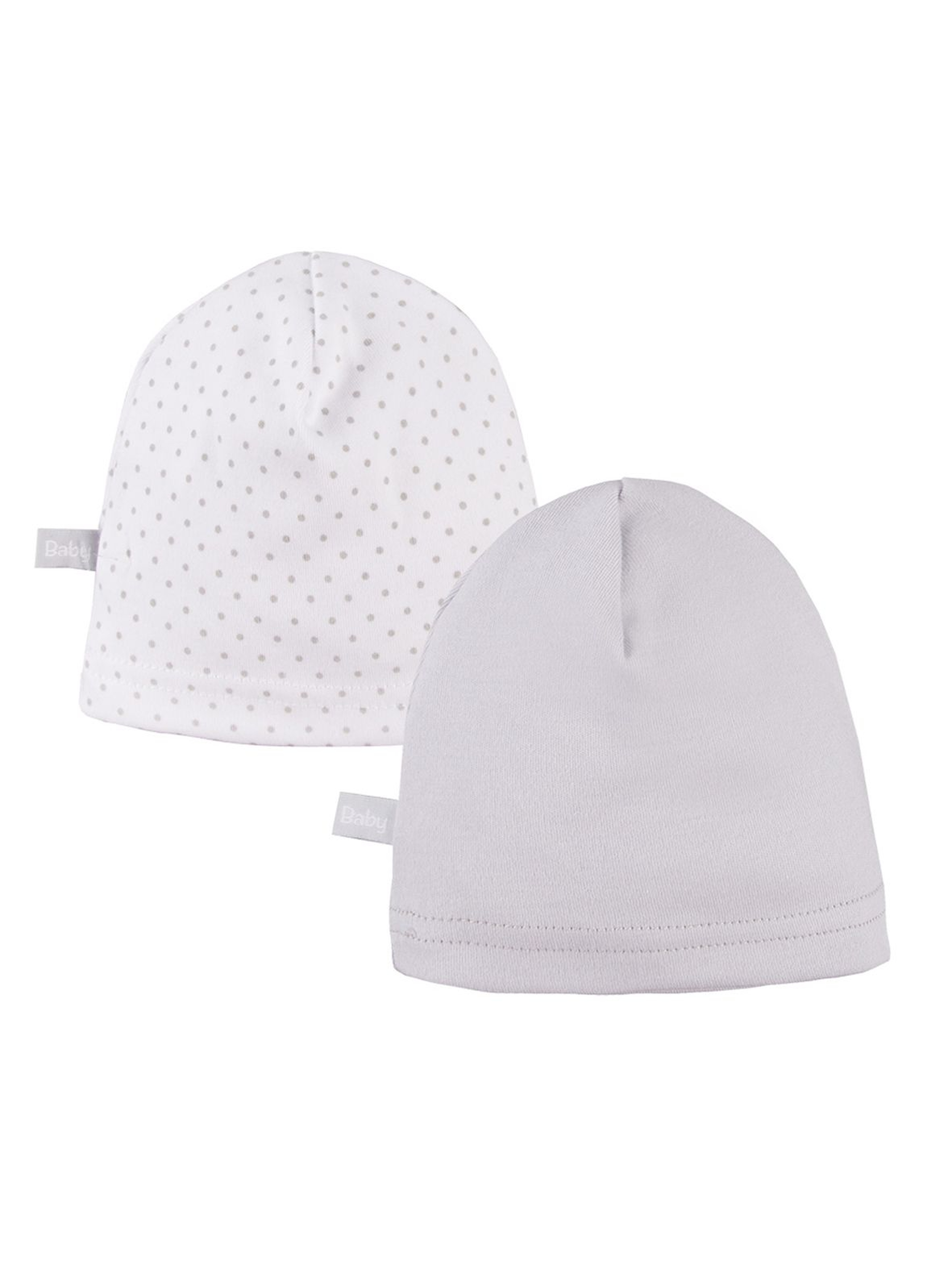 Bawełniane czapki niemowlęce 2pak - szare