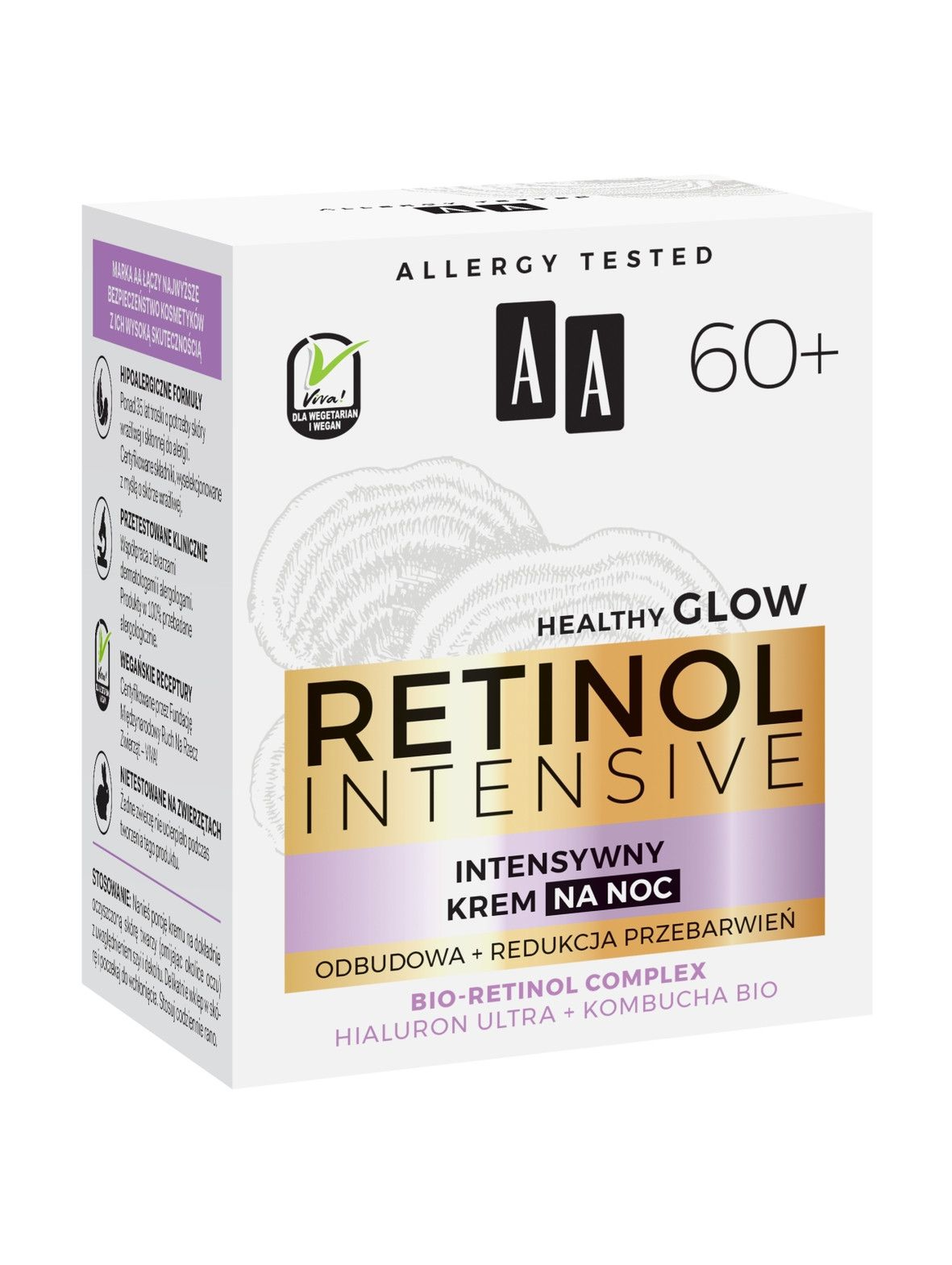 AA Retinol Intensive 60+ intensywny krem na noc odbudowa+redukcja przebarwień 50 ml