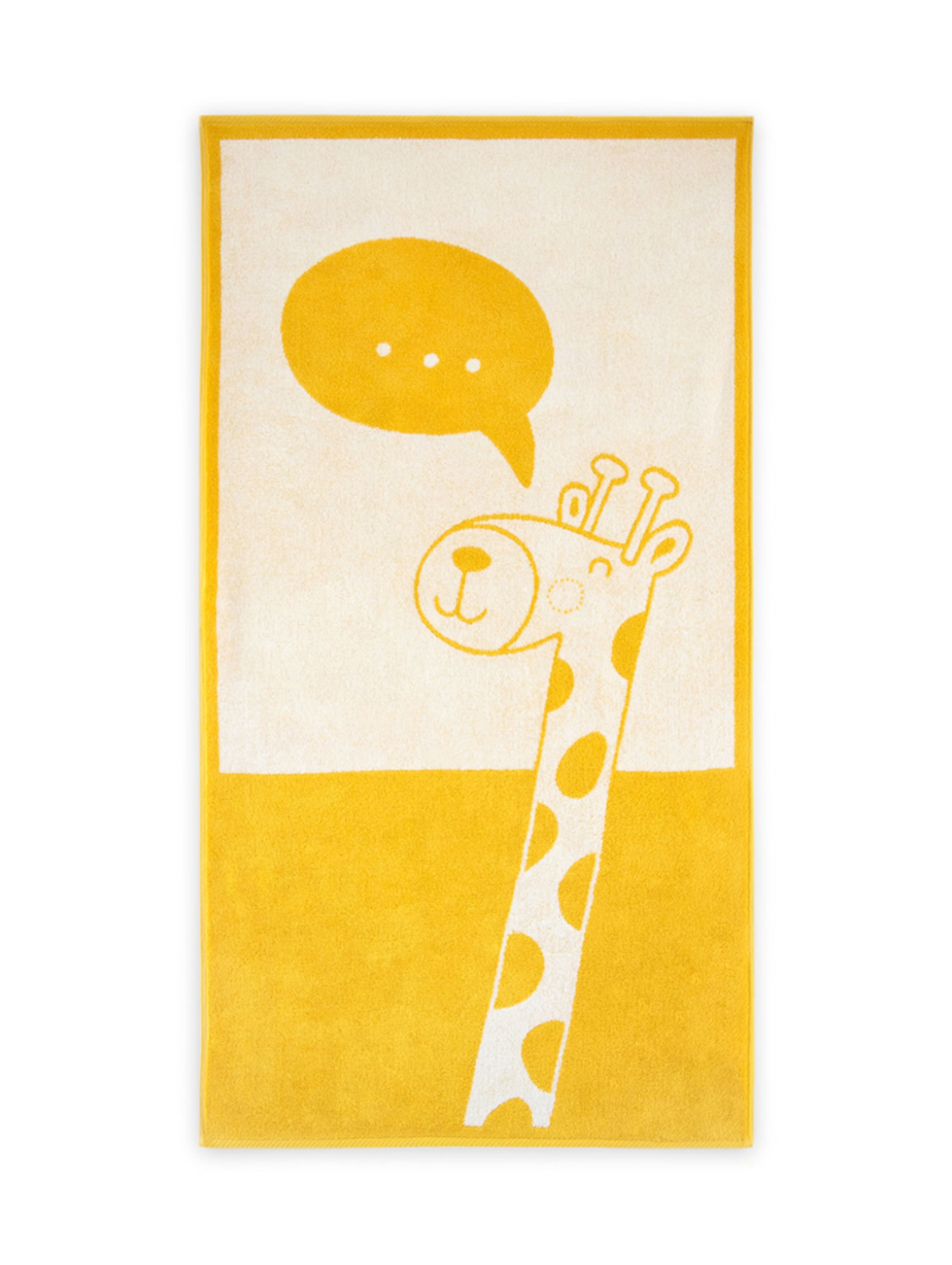 Ręcznik Żyrafa z bawełny egipskiej żółty 70x130cm