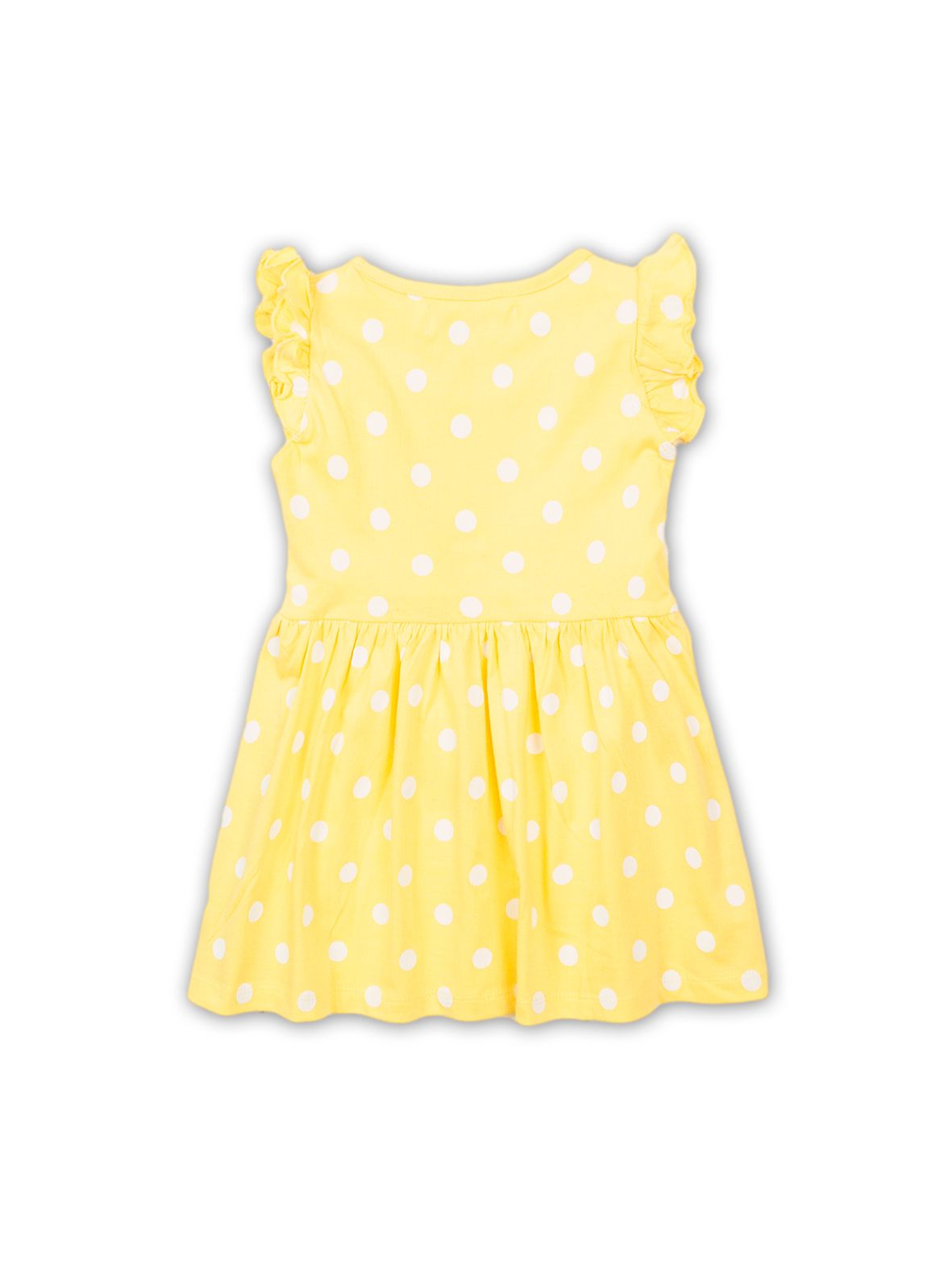 Sukienka na lato żółta w białe kropki
