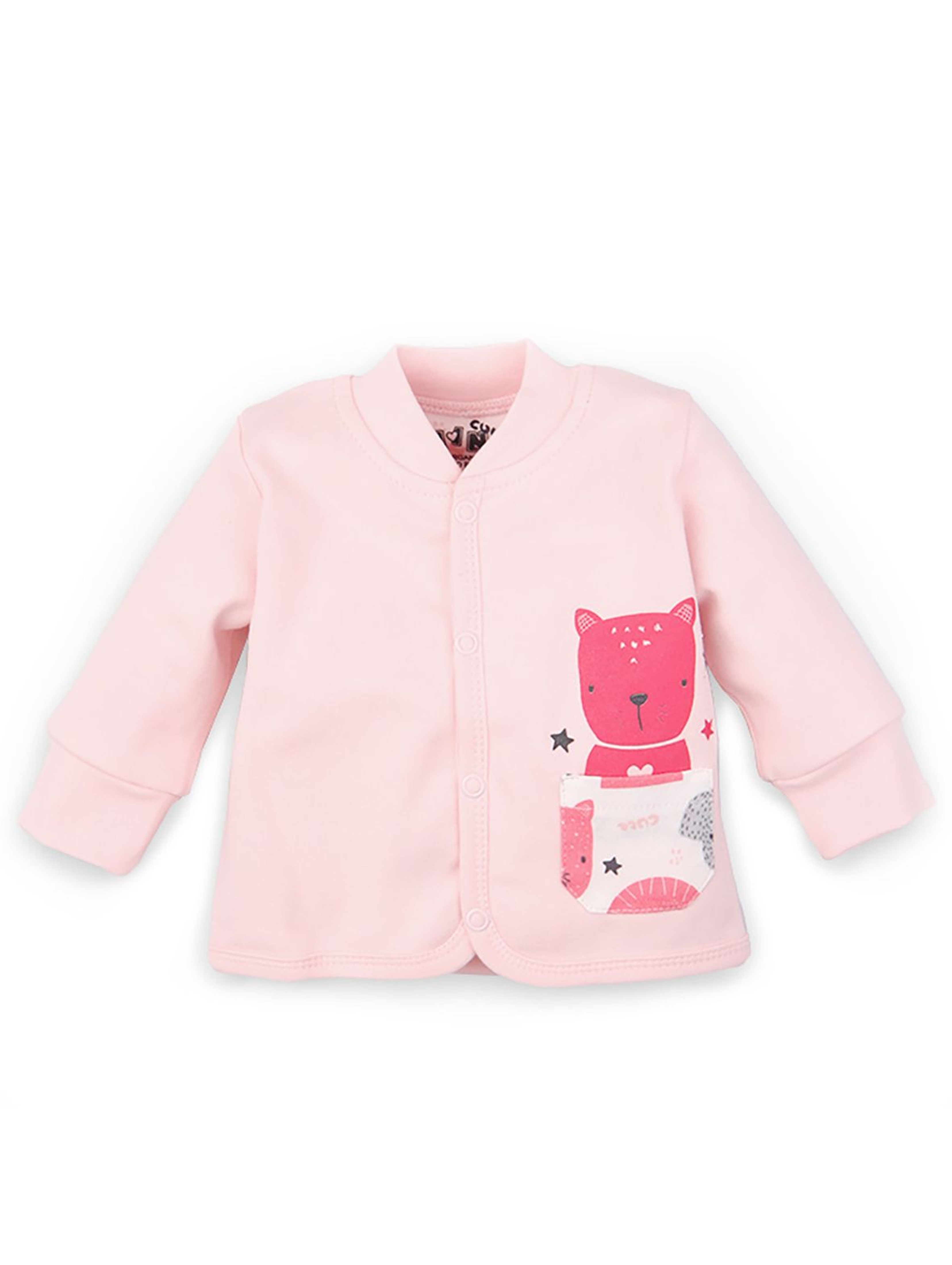 Bluza niemowlęca z bawełny organicznej dla dziewczynki - różowa
