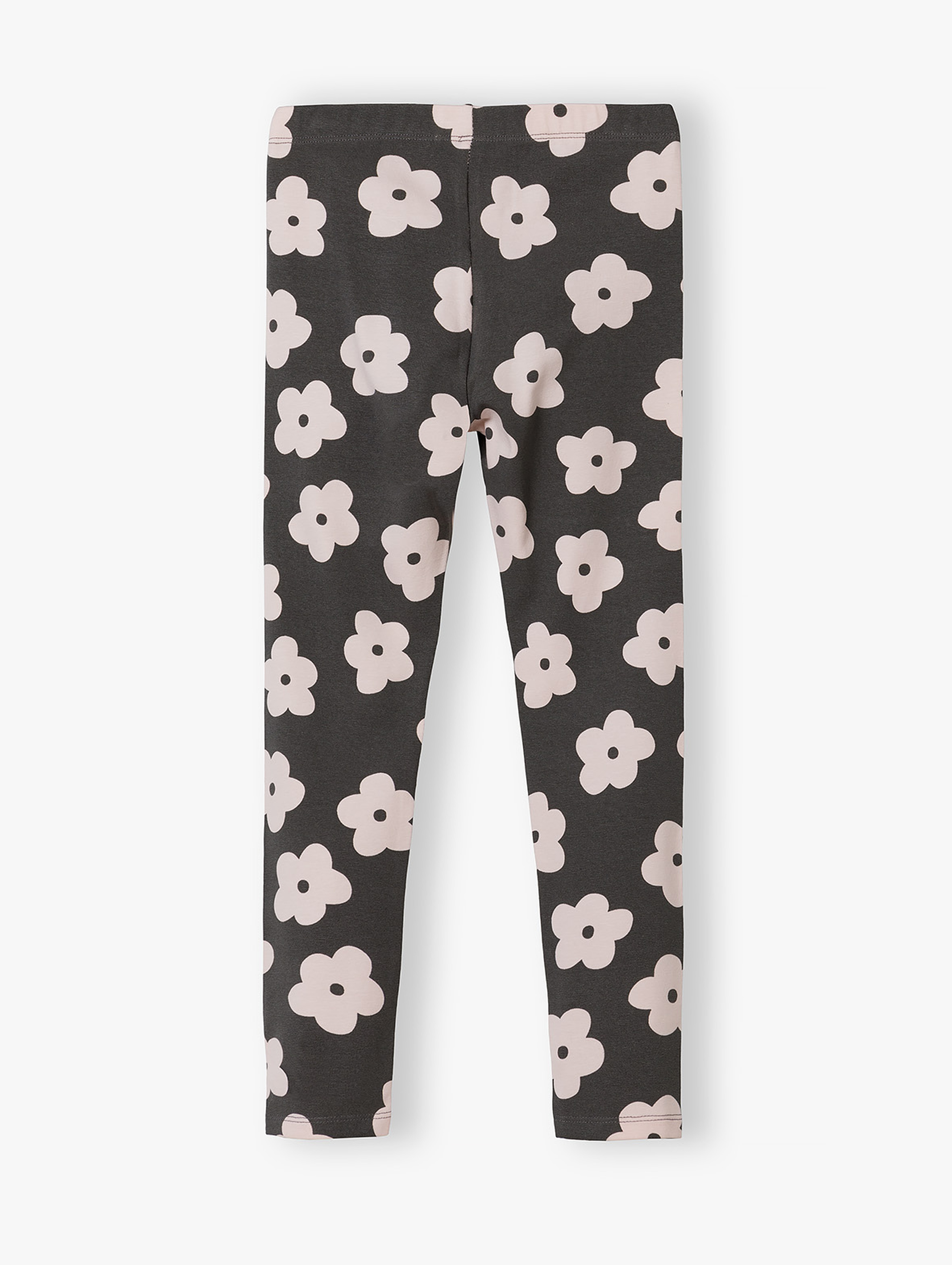 Szare legginsy dla dziewczynki w kwiatowy nadruk