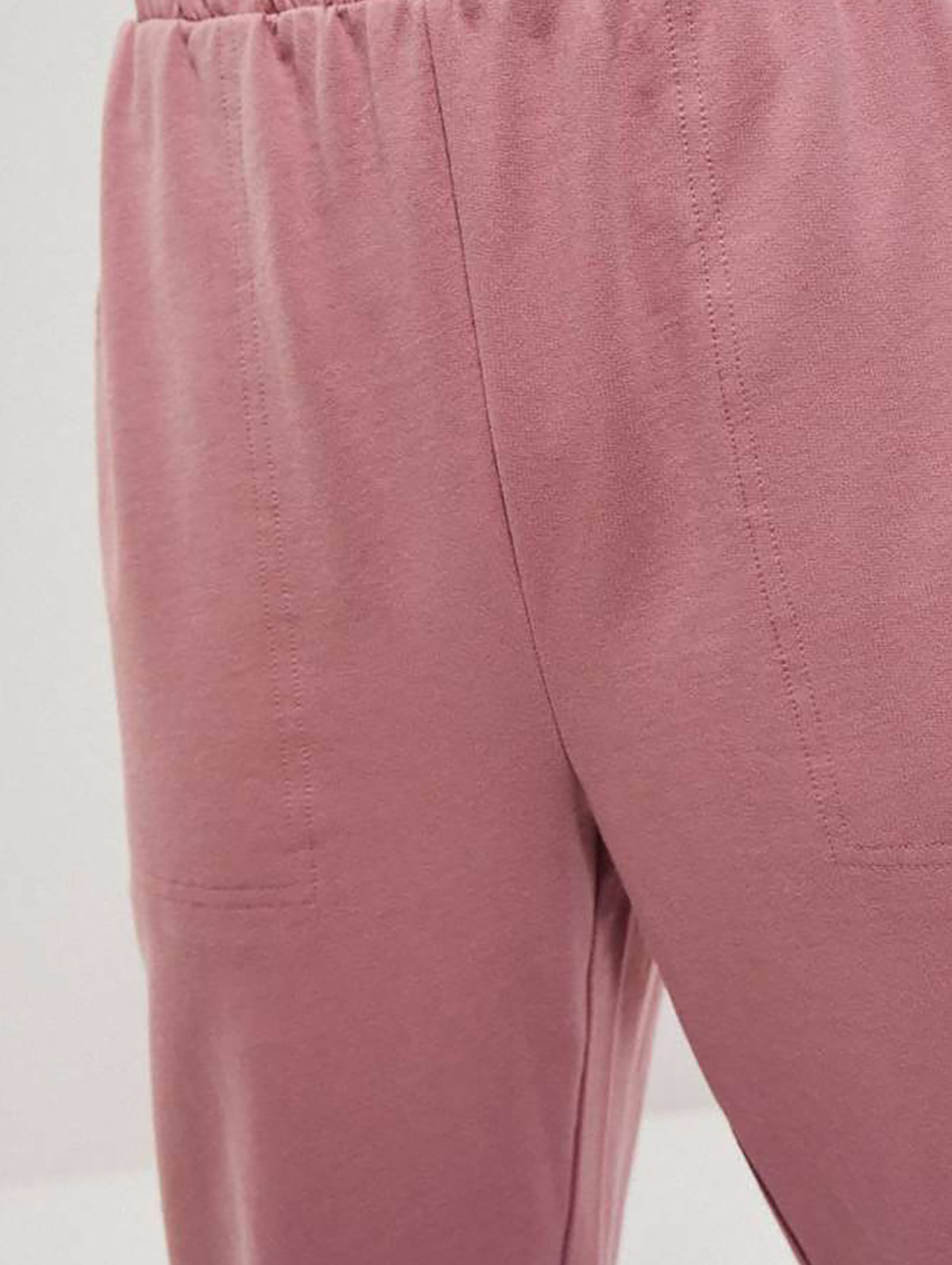 Bawełniane spodnie dresowe damskie różowe