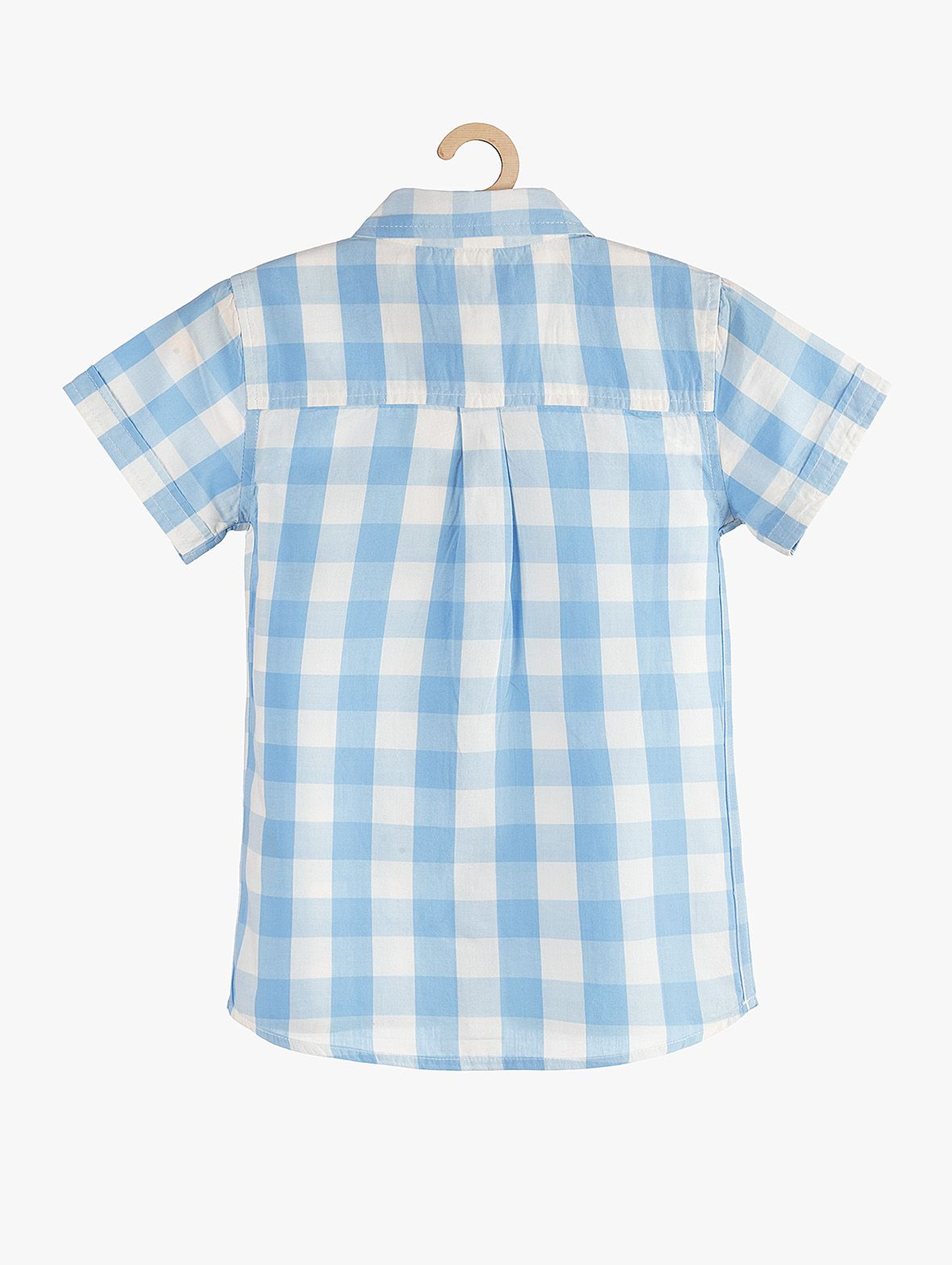 Koszula chłopięca w kratkę- niebieska