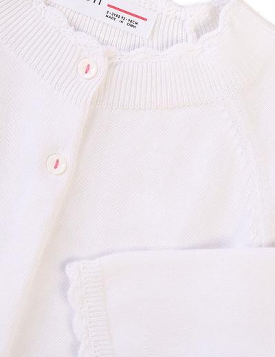 Sweter dziewczęcy z falbanką na dole- biały