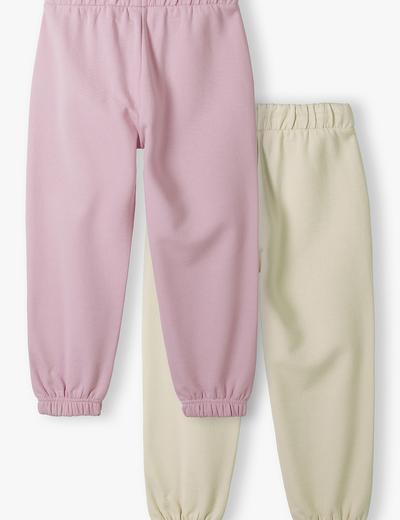 2pak spodni dresowych dla dziewczynki różowe i beżowe - Limited Edition