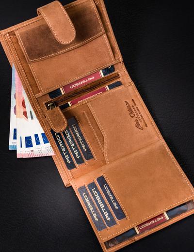 Skórzany portfel męski z zabezpieczeniem RFID Protect — Peterson