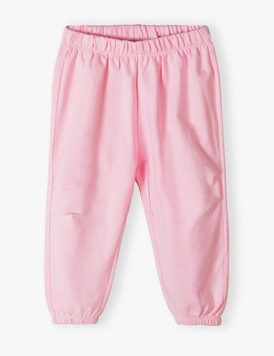 Dzianinowe bawełniane spodnie dresowe dla niemowlaka - różowe - 5.10.15.