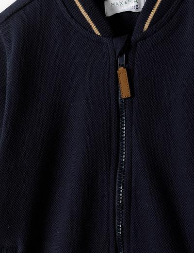 Granatowa elegancka bluza bawełniana ze stójką dla chłopca