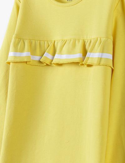 Żółta bluzka dziewczęca z ozdobną falbanką
