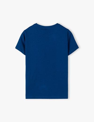 Bawełniany T-shirt dla chłopca granatowy