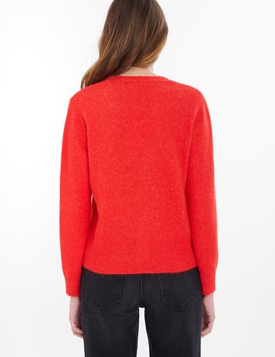 Sweter rozpinany damski czerwony