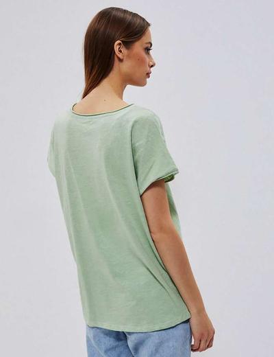 Bawełniany t-shirt damski zielony