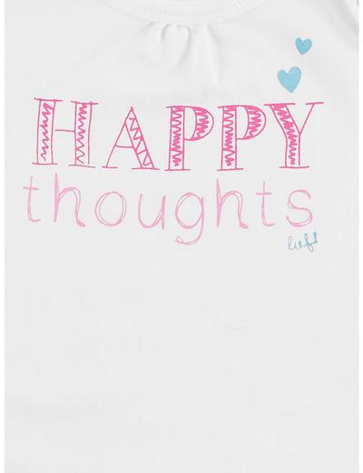 T-shirt dziewczęcy, biały, Happy thoughts, Lief