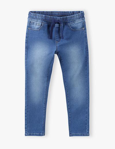 Spodnie chłopięce jeansowe z gumką w pasie- niebieskie