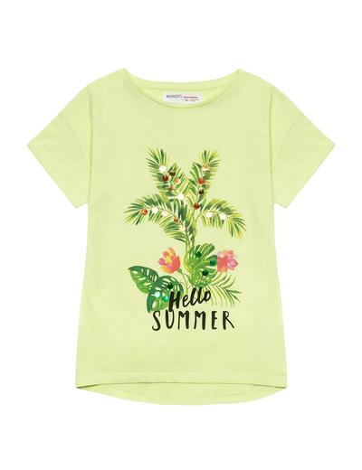 Dziewczęcy t-shirt bawełniany z napisem - Hello summer