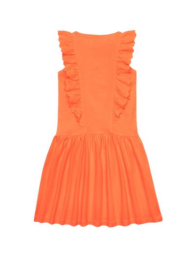 Pomarańczowa sukienka dla dziewczynki z falbankami
