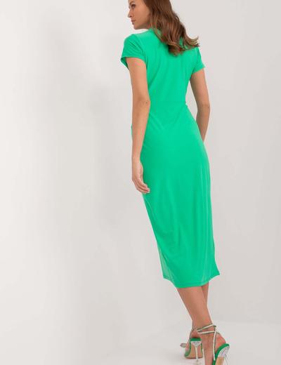 Sukienka ołówkowa z rozcięciem zielona