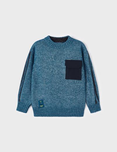 Niebieski sweter chłopięcy z kieszonką - Mayoral