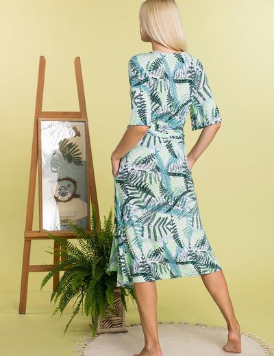 Kopertowa sukienka w liście- 2 opcje noszenia