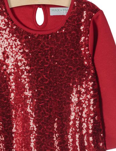Sukienka świąteczna dla dziewczynki- czerwona z cekinami