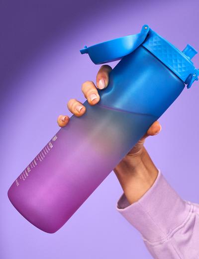 Butelka na wodę ION8 BPA Free Gradient Blue/Pink Motivator 1200ml  - wielokolorowa