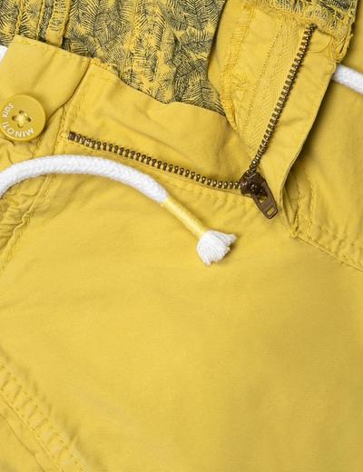 Szorty bawełniane ze ściągaczem w pasie dla chłopca - żółte