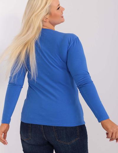 Ciemnoniebieska dopasowana bluzka damska plus size