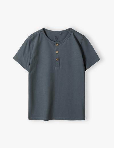 T-shirt chłopięcy szary z guzikami - Limited Edition