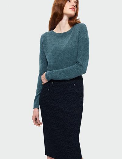 Sweter damski o luźnym kroju - zielony