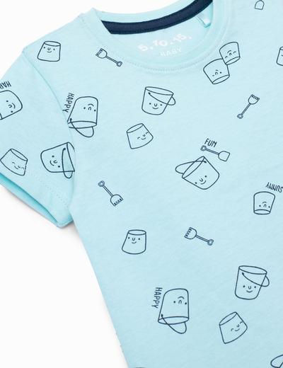 T-shirt niemowlęcy w kolorze niebieskim -100% bawełna