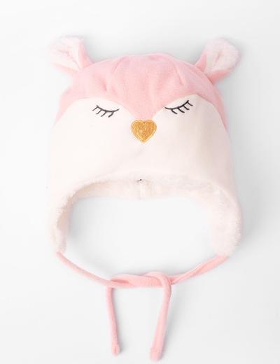 Zimowa czapka dla niemowlaka- wiązana pod szyją