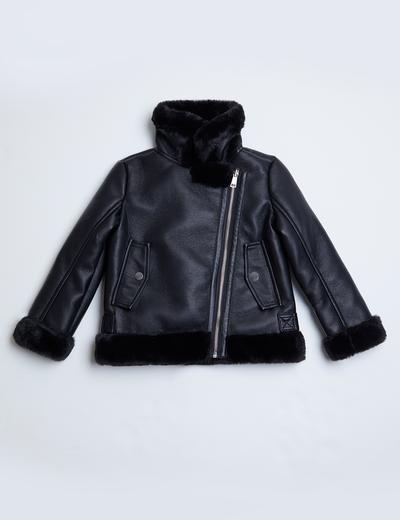 Czarna ocieplana kurtka ramoneska dla małego dziecka - unisex - Limited Edition
