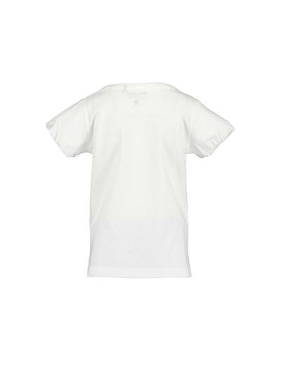 T-shirt dziewczęcy z miękkim nadrukiem - biały