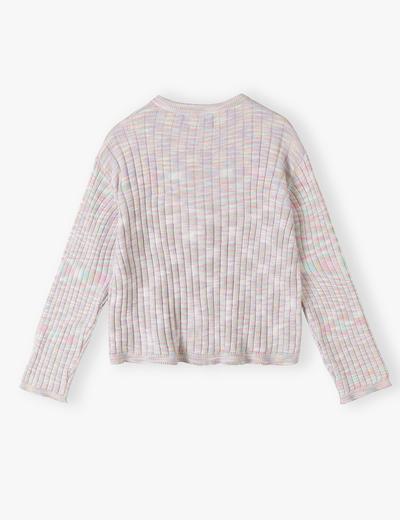 Kolorowy sweter dziewczęcy w prążki - 5.10.15.