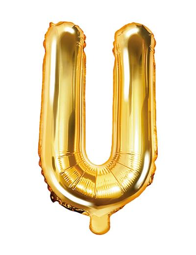 Balon foliowy Litera ''U'' 35cm - złota