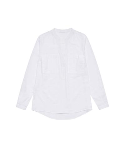 Biała wiskozowa koszula z rozpinanym dekoltem