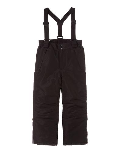 Spodnie narciarskie dla dziecka basic- czarne z elementami odblaskowymi