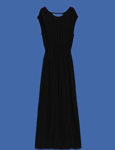 Gładka sukienka maxi czarna
