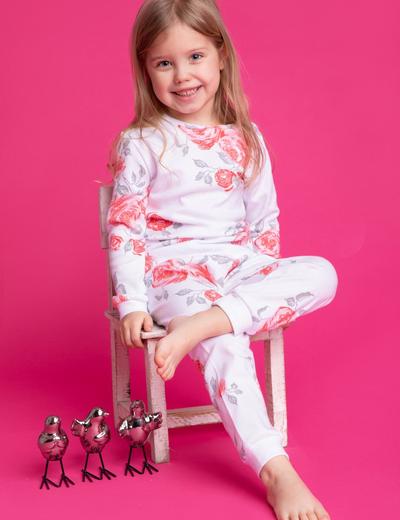 Bawełniana piżama dziewczęca z kolekcji Róża