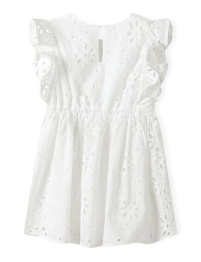 Letnia sukienka biała z haftowanej tkaniny dla dziewczynki
