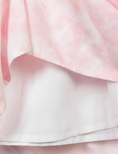Różowa zwiewna sukienka dziewczęca z wiskozy