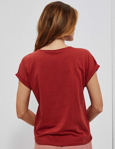 Bawełniany t-shirt damski czerwony