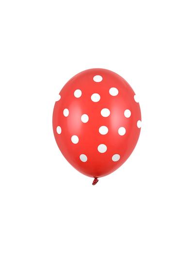 Balony 30 cm w białe kropki - Pastel Poppy Red 50 sztuk