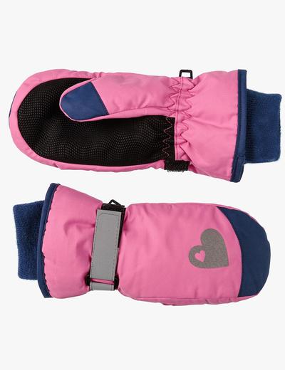 Ciepłe narciarskie rękawicze dla dziewczynki- różowe