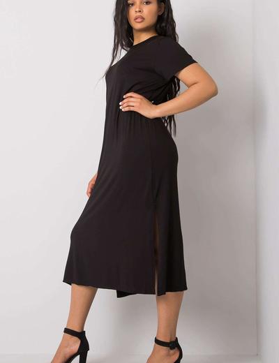 BASIC Sukienka z rozporkiem - czarna