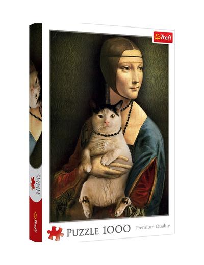 Puzzle 1000 - Dama z kotem