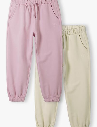 2pak spodni dresowych dla dziewczynki różowe i beżowe - Limited Edition